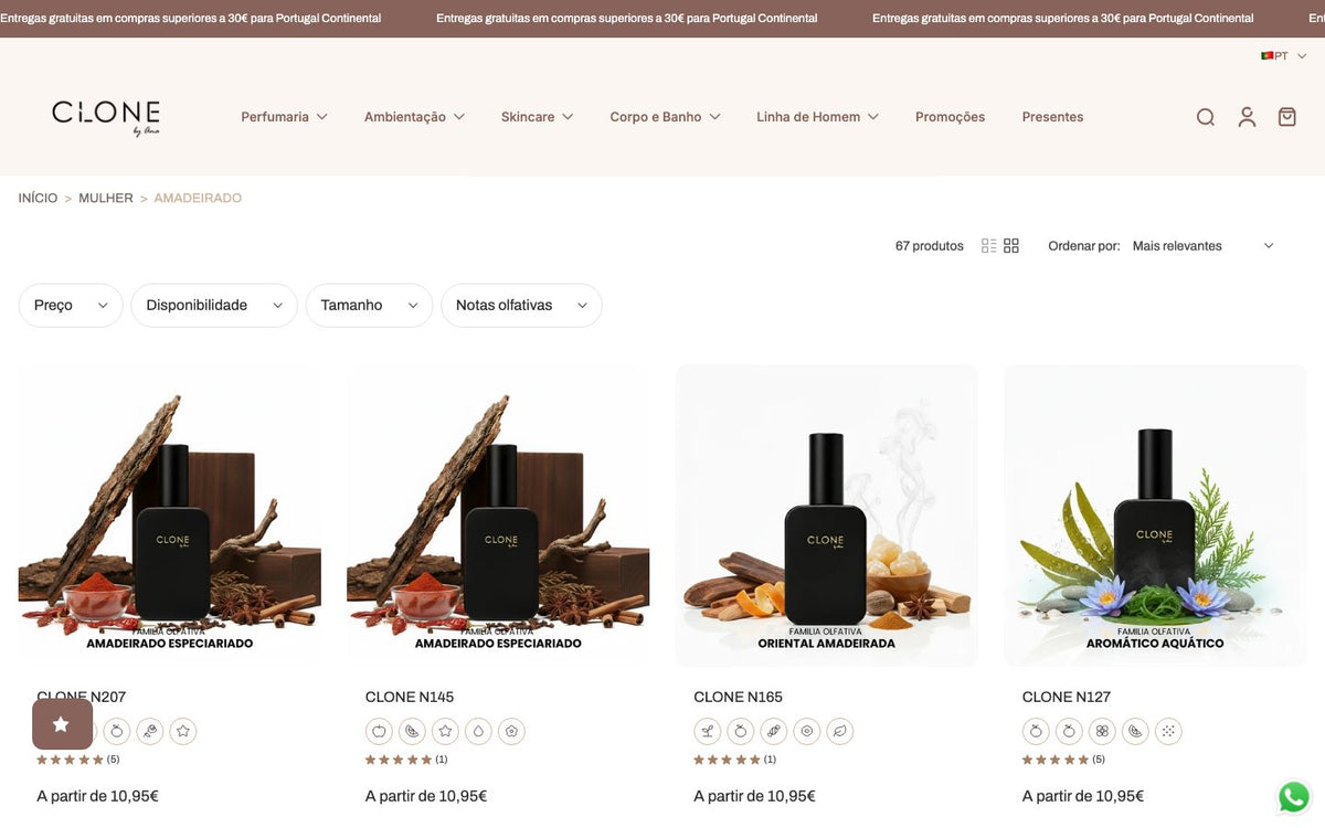 Coleção de perfumes